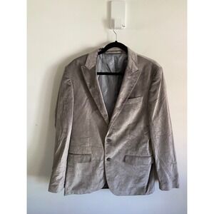 Karl‎ Lagerfeld Paris Mens Gray Velvet Blazer Jacket 2-Button 40L 1K541-POTIER